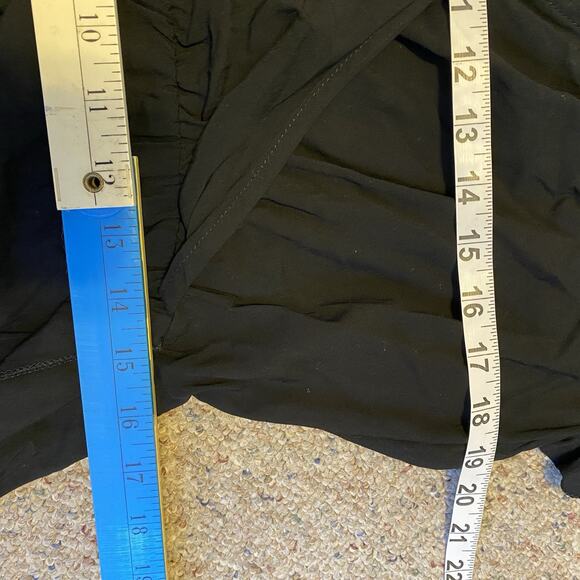 Grecerelle Women XL Black V Neck Wrap Dress Hi Low Ruffle Coastal Elastic Waist - Picture 2 of 10